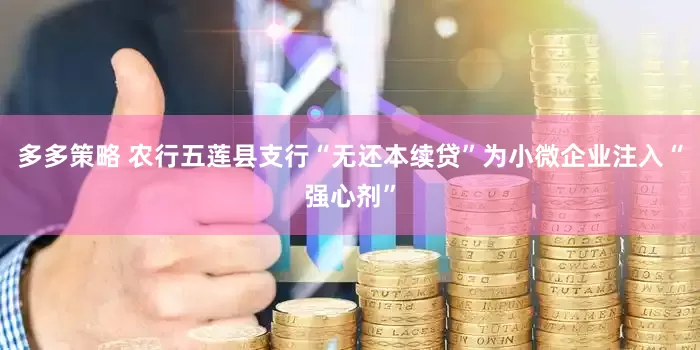 多多策略 农行五莲县支行“无还本续贷”为小微企业注入“强心剂”